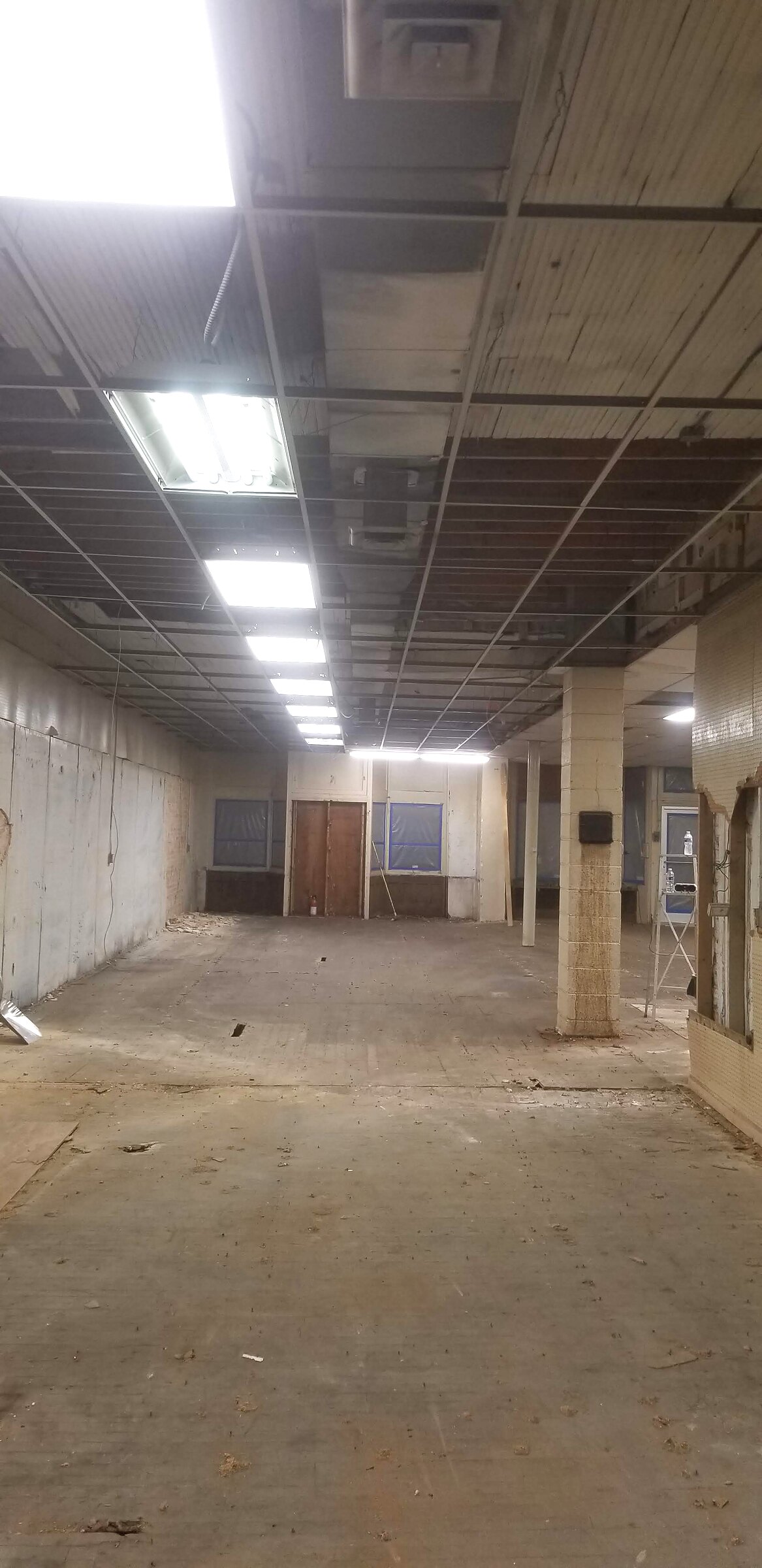 Stripped interior of the former Southern Hardware building after demolition